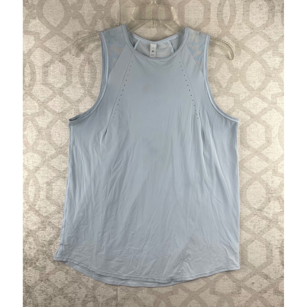 Lululemon Sculpt Tank Top Women 6 Blue Mesh Vent Running Yoga Sleeveless
